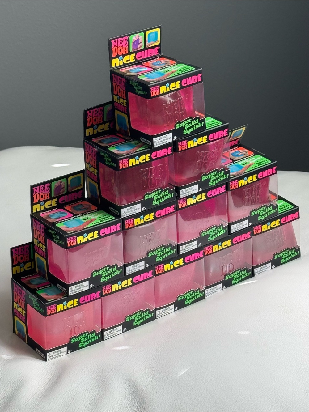 NeeDoh Nice Cube Bundle Set Lot 12 Pink Squishy Toy Viral New SHIPS TODAY